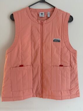 adidas Pink Quilted Zip Front Vest